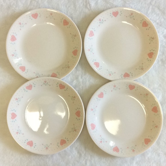 COPY - Corelle Lot of 4 Forever Yours Dessert Salad Bread Plates 6.75” Vintage … - Picture 1 of 9